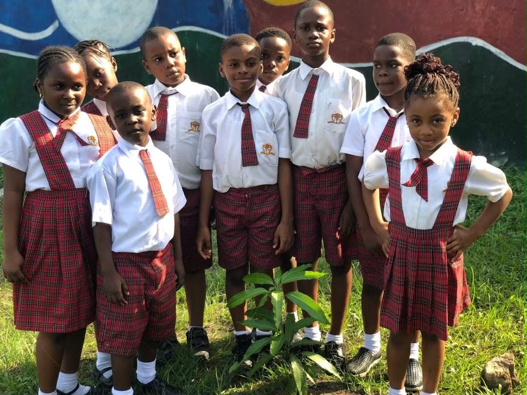 A group of ROSIS pupils in school uniform